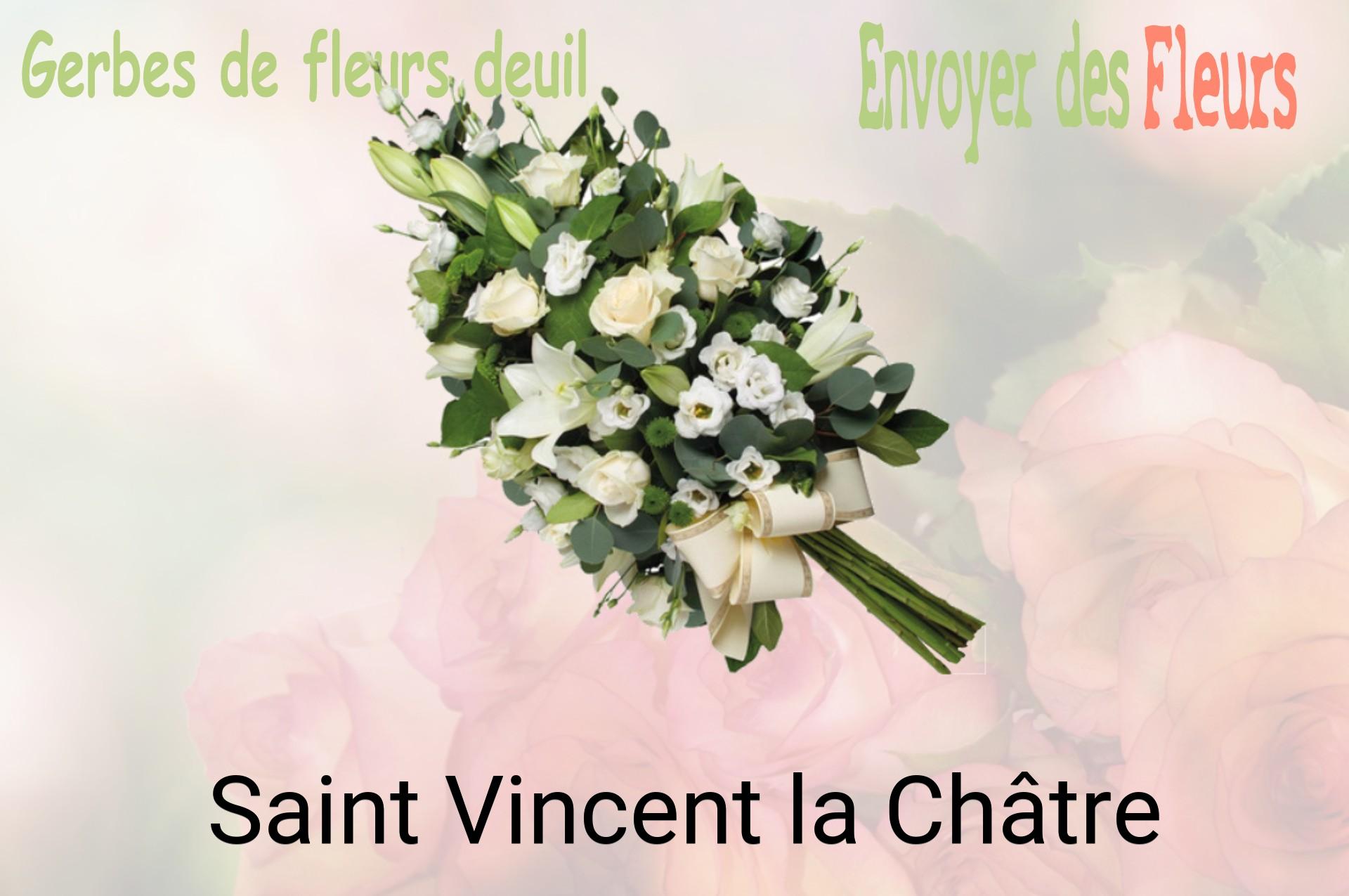 Gerbe de fleurs de deuil livrée à Saint-Vincent-la-Châtre
